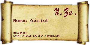 Nemes Zsüliet névjegykártya